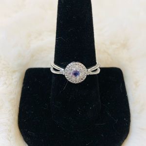 Bomb Party Amethyst and White Topaz Ring